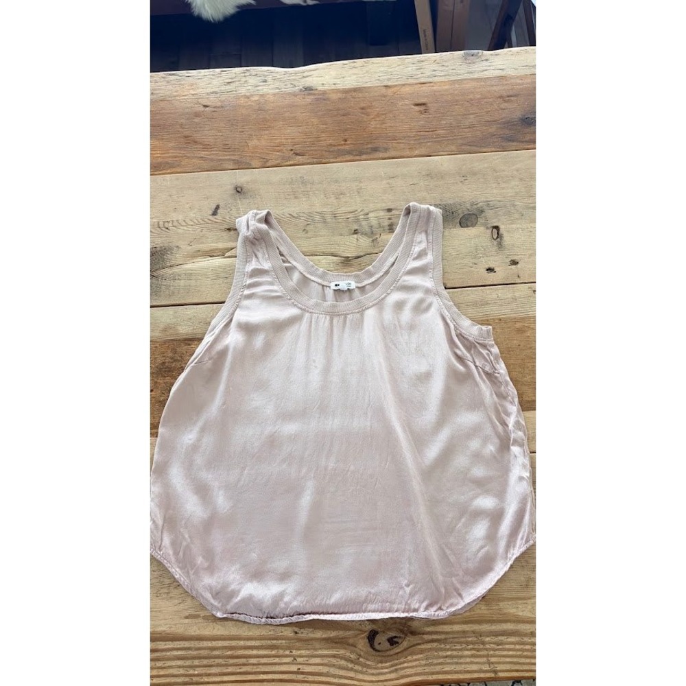 L'Amade Washable Silk Tank Top Evereve Blush Pink Scoop Neck Size Medium